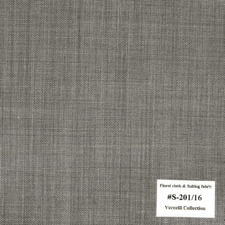 S-201/16 Vercelli V8 - Vải Suit 95% Wool - Trắng Trơn